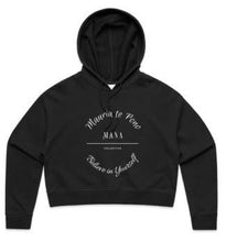 Load image into Gallery viewer, Mauria te Pono Women&#39;s Crop Hoodie - Mana Collective
